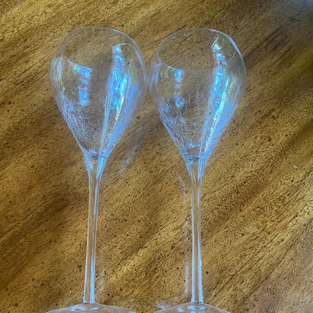 Pier 1 Crackle Reflections 9 3/4”Goblet Set